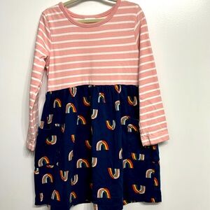 Hanna Andersson long sleeve dress size 4/100cm. Mixed print 100% cotton